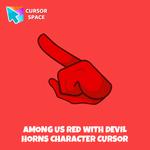 Among Us Red with Devil Horns Character cursor